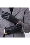 HUDJX Gants en Cuir à écran Tactile pour Femmes, Gants dhiver à Doublure Mince Thermique pour Femmes, Mitaines de Conduite C