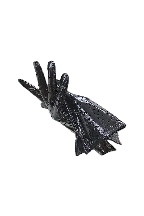 Gants Femmegants Printemps Et Automne Dames Poignet Mode Gants En Cuir En Cuir De Mouton Noir Noir 8.5