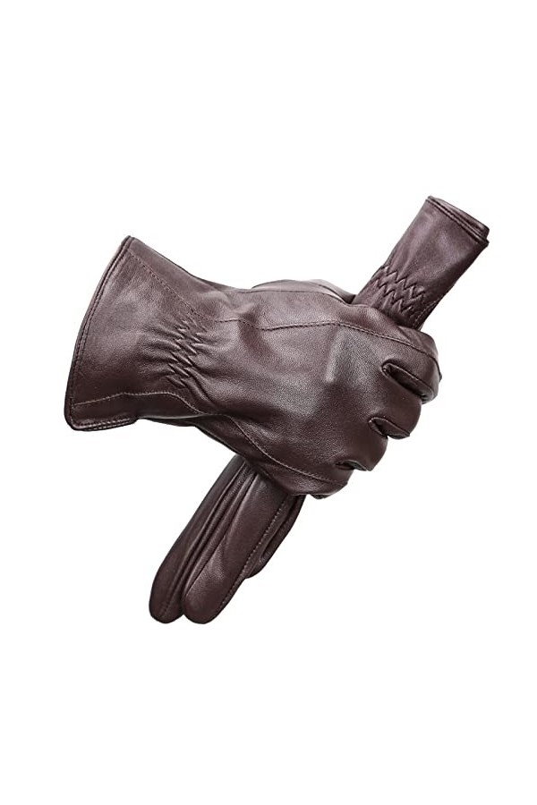 Gants Gants En Peau De Mouton Pour Hommes Hiver Chaud Plus Velours Gants En Cuir De Conduite Minces Et Courts Gants DHiver P