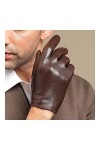 BJQZX Gants dhiver Spring Automne Hommes Véritable Gants en Cuir de Peau de Peau de Mouton Respirant Gants en Cuir Minces Mi
