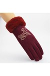 Gants dhiver en daim pour femme - Gants mignons pour chien - Gants complets - Gants villi