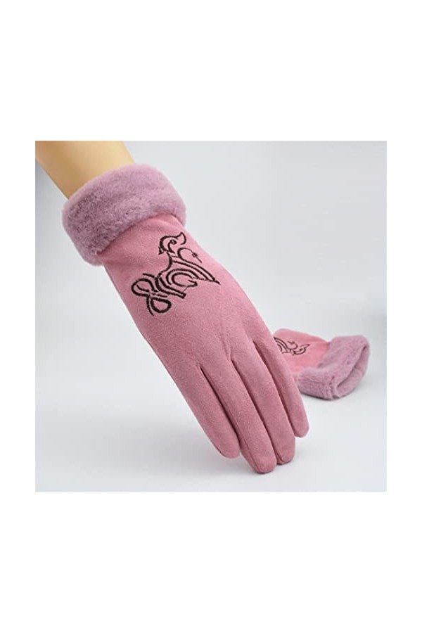 Gants dhiver en daim pour femme - Gants mignons pour chien - Gants complets - Gants villi