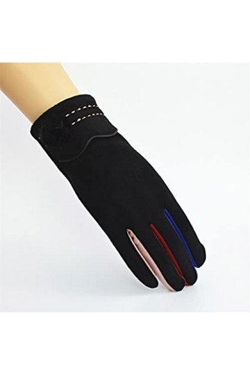 Gants dhiver colorés en daim pour femme - Gants chauds en vison