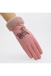 Gants dhiver chauds pour femme avec motif animal brodé