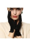 Gants Femmes Moufles Mitaines Hiver Courte Young Styles Mode Chaudes Moufles Color : Noir, Size : L 