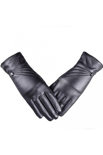 Kedelack Gants Cuir Femme Luxueux Chaud Super Hiver Fille Gants Gants Moufles Couleur : Black, Taille : One Size 
