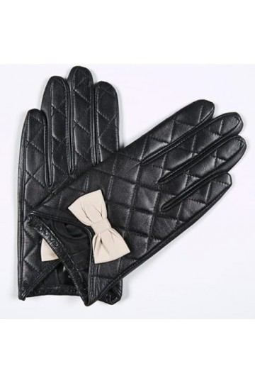 TJOIUY Gants dhiver Gants dhiver en Cuir véritable Femmes Beige véritable Peau de chèvre écran Tactile Gants Chaud Doux Con
