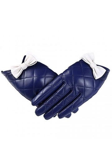 AiKoch Gants en Cuir Véritable Hiver Femmes Blanc Noir Gants Écran Tactile for Dames Filles Moufles Cold Protection Color : 