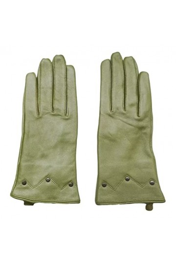 Gant Femme Gants En Cuir Véritable Pour Femme Hiver Garder Au Chaud Gants En Cuir De Chèvre Vert M