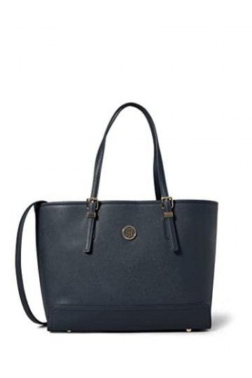 Tommy Hilfiger Honey Med Tote, Sacs de plage femme, Blue Tommy Navy , 14x28x39 cm W x H L 