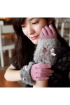 Gants dautomne et dhiver en cachemire pour femme avec nœud papillon en laine