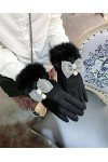 Gants dhiver en cachemire avec nœud en cachemire pour femme