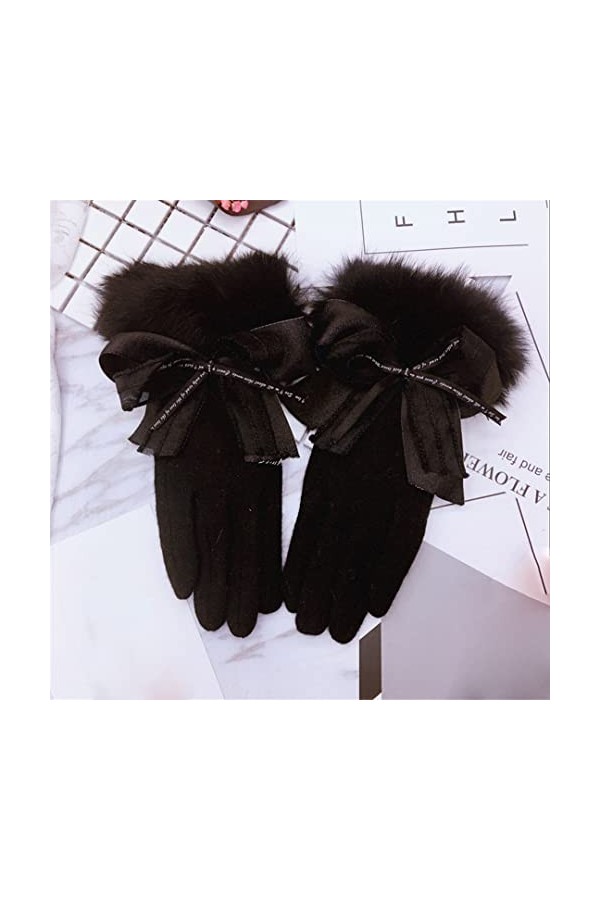 Gants en cachemire avec nœud en laine et cachemire - Gants chauds et épais