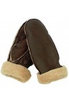 Moufles en peau de mouton pour femme Chocolat/crème - Marron - Medium