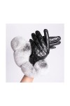 TJOIUY Gants dhiver Gants dhiver Chauds pour Femmes, Gants de Conduite en Cuir, Mitaines en Peau de Mouton à Carreaux, Gant