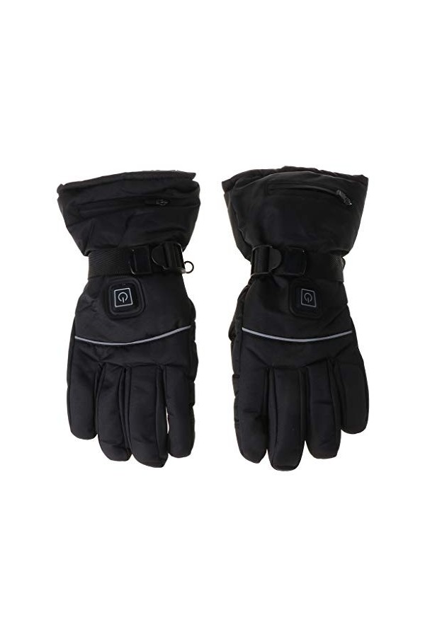 Gants chauffants électriques coupe-vent 4,5 V unisexes avec bande réfléchissante, 3 niveaux, batterie rechargeable, moufles c