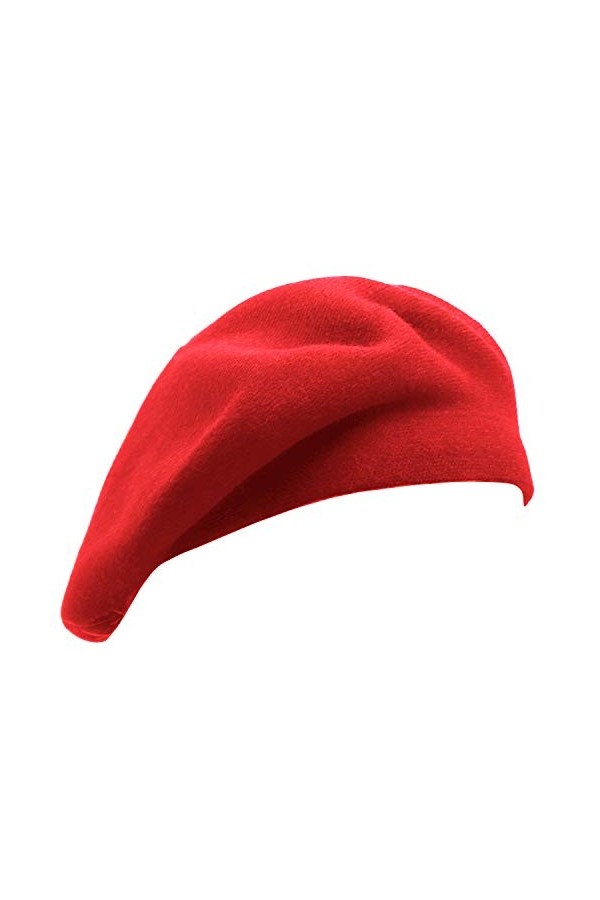 Wheebo Béret français réversible en cachemire de couleur unie pour femmes, filles, femmes et adultes, noir, Taille M