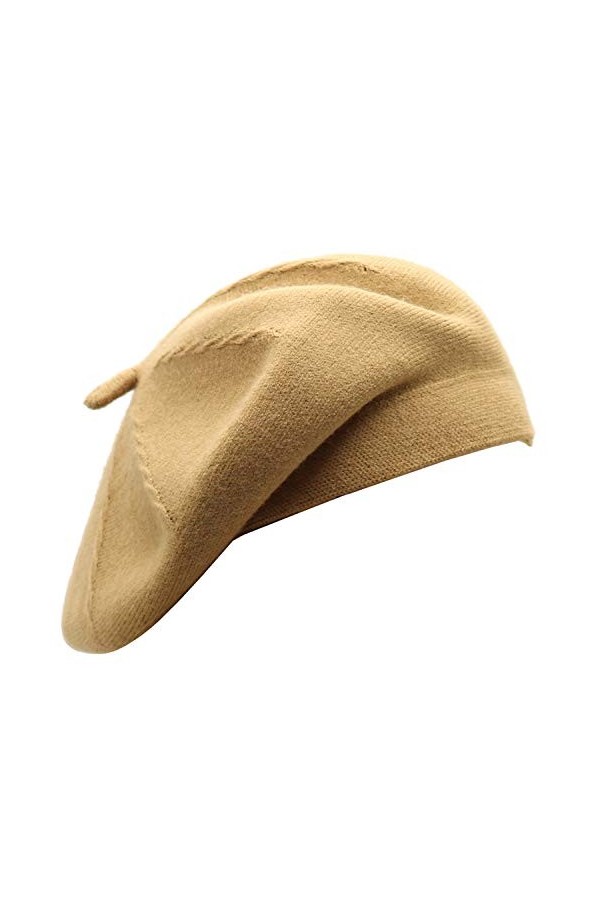 Wheebo Béret français réversible en cachemire de couleur unie pour femmes, filles, femmes et adultes, noir, Taille M