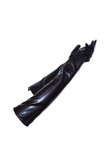 Gants dhiver tendance en peau de mouton pour femme - Manches de bras - Moufles en cuir véritable - Style long - Gants en pea