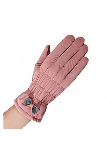 JSJJEDC Hiver Sports extérieurs Chauds Dessin animé Or Dessin animé Gants Mode Femme nœud Papillon des Gants de Peluche des M