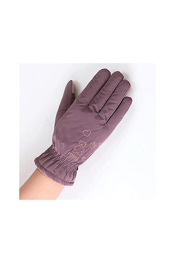 JSJJEDC Hiver Sports extérieurs Chauds Dessin animé Or Dessin animé Gants Mode Femme nœud Papillon des Gants de Peluche des M