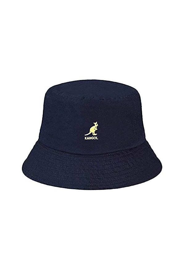 Kangol Washed Bucket Bob, Bleu Marine, Large Mixte