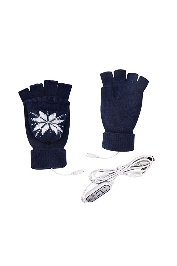 Berrysun Gants Ajustement USB Impression Vitesse de Travail chauffée Gants de Noël Gants Unisexe Température dhiver Gants en