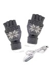 Berrysun Gants Ajustement USB Impression Vitesse de Travail chauffée Gants de Noël Gants Unisexe Température dhiver Gants en