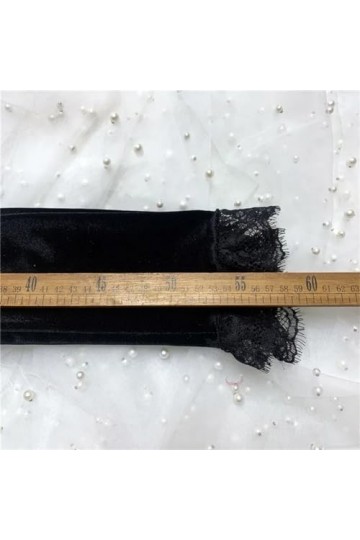 Pohullan Gants longs en velours pour femme - Style vintage - En dentelle - Patchwork - Pour la conduite et la photographie, N