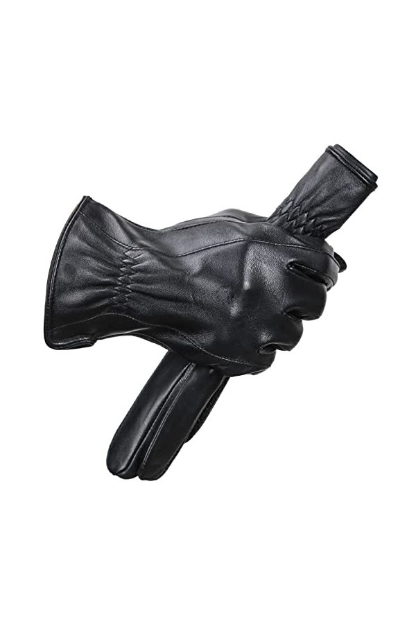 Gants Pour Hommes Gant Tactile Homme Gants Chauds Hommes Hiver Eau Ondulation Gants Pour Hommes Gants En Cuir Pour Hommes Noi