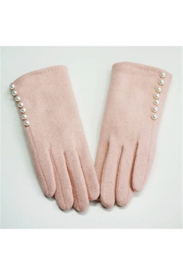 Gants de conduite épais en laine villi perlée haut de gamme pour femme - Chaud - Cachemire brodé