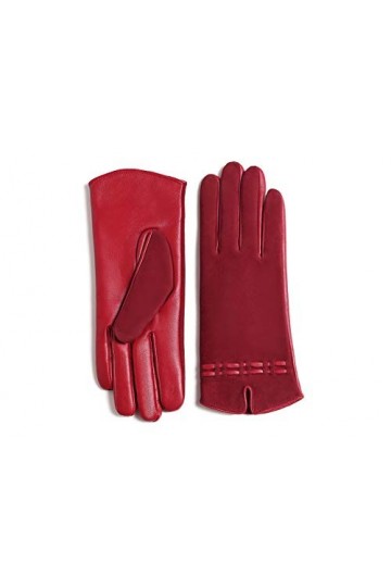 YISEVEN Femme Gants en Cuir Peau de Mouton Agneau Véritable Suédé Cadeau Hiver Chaud Laine Doublée Élégante Rayures Long Poig