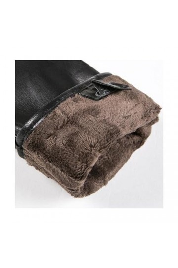 TJOIUY Gants dhiver Gants dhiver en Cuir véritable Femmes Noir Gants en Peau de chèvre véritable Mode Doublure Chaude Douce