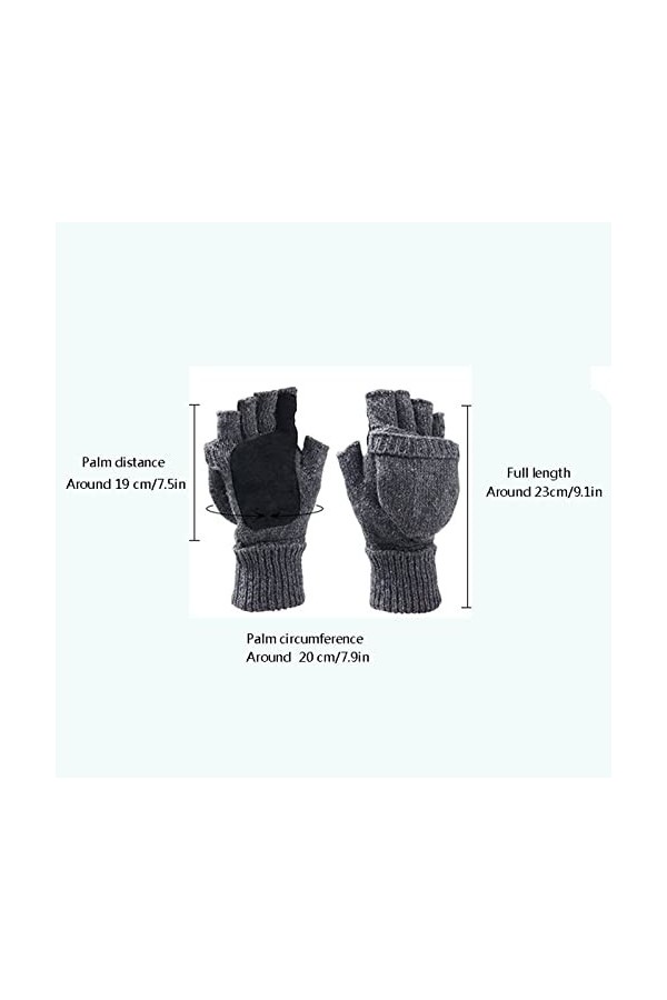 Gants Dhiver Pour Hommes/femmes Gants convertibles hivernaux retournement de mitaines de dessus avec une chaleur antidérapan