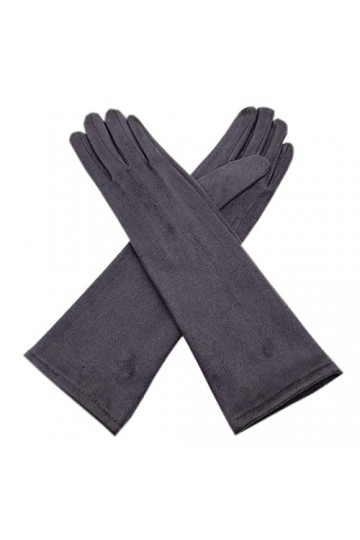 Gants Gloves Moufles Hiver Homme Femme Gants Dames Longueur 35Cm Manches De Bras Mode Épais Noir Gris Beige Bleu Foncé Marron