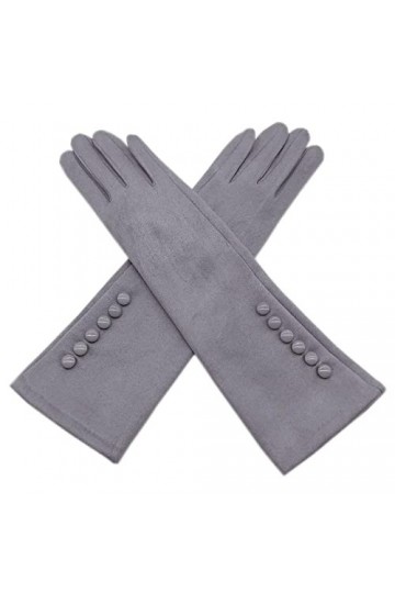 Gants Gloves Moufles Hiver Homme Femme Gants Dames Gants en Daim Longueur 35Cm Bras en Daim Mode Daim Écran Tactile Épais Noi