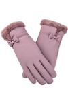 HIHELO Gants pour femmes, gants pour écran tactile, en fausse fourrure douce, moufles pour tous les doigts, gants de conduite