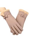 HIHELO Gants pour femmes, gants pour écran tactile, en fausse fourrure douce, moufles pour tous les doigts, gants de conduite