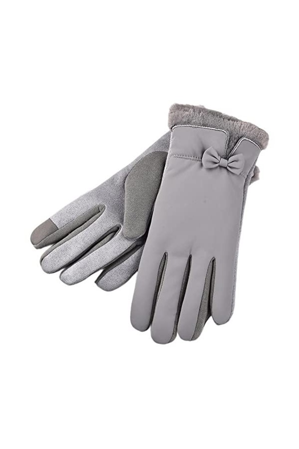 HIHELO Gants pour femmes, gants pour écran tactile, en fausse fourrure douce, moufles pour tous les doigts, gants de conduite