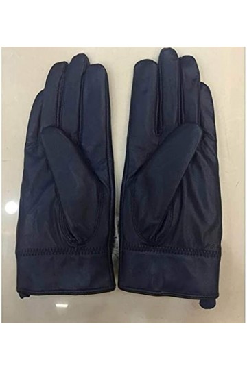 GHCXY Moufles unisexes pour femme - Chaudes, élégantes, simples, tendance et glamour - En cuir duveteux - Noires - Taille M