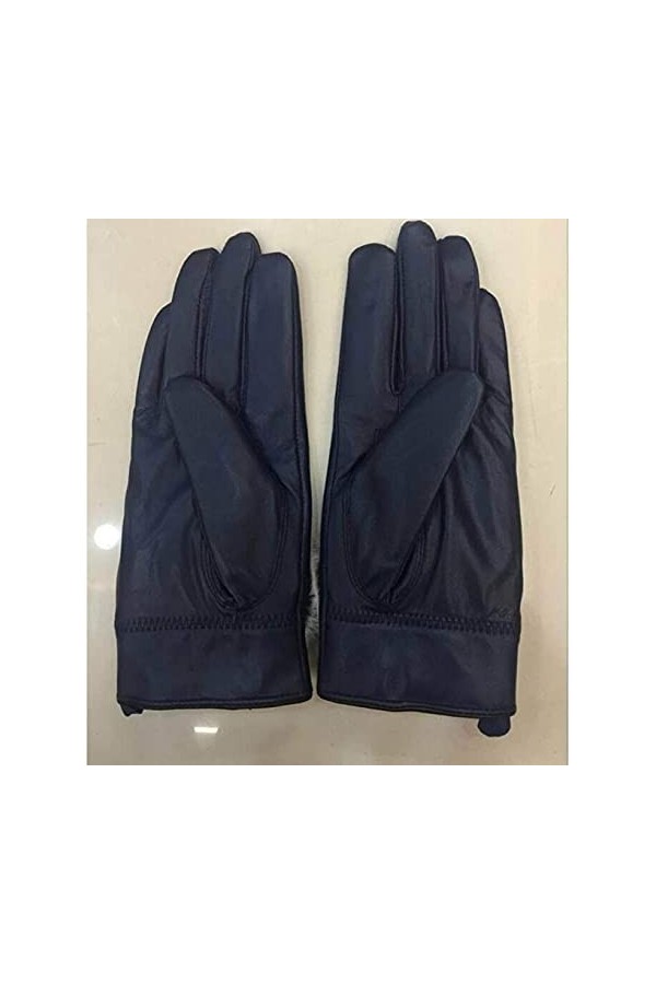 GHCXY Moufles unisexes pour femme - Chaudes, élégantes, simples, tendance et glamour - En cuir duveteux - Noires - Taille M