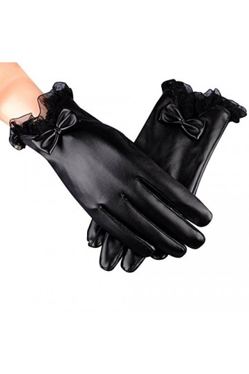 Kedelack Mode Femmes Doux écran Tactile SMS Hiver Chaud Gants mitaine Conduite Gants Femmes Mitaines Couleur : Black, Taille