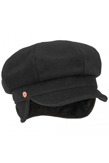 Mayser Casquette Gavroche Camilla Oreillettes Femme - Made in The EU Type Laine pour lhiver avec visière, Oreillettes, Doubl