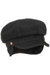 Mayser Casquette Gavroche Camilla Oreillettes Femme - Made in The EU Type Laine pour lhiver avec visière, Oreillettes, Doubl