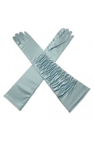 Gants en satin à manches longues pour femme - Pour opéra, dîner, spectacle de mariage