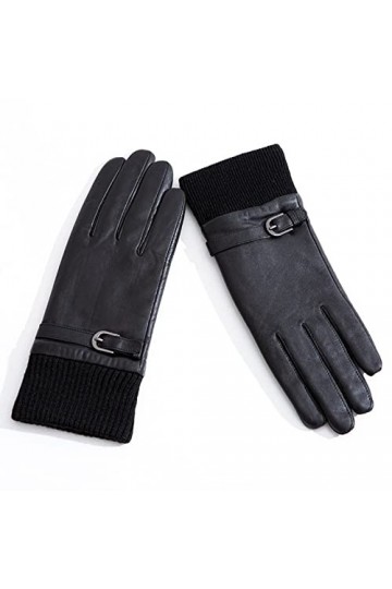 HUDJX Gants en Cuir à écran Tactile pour Femmes Gants de Conduite Chauds pour lhiver Mitaines Coupe-Vent épaisses pour lext
