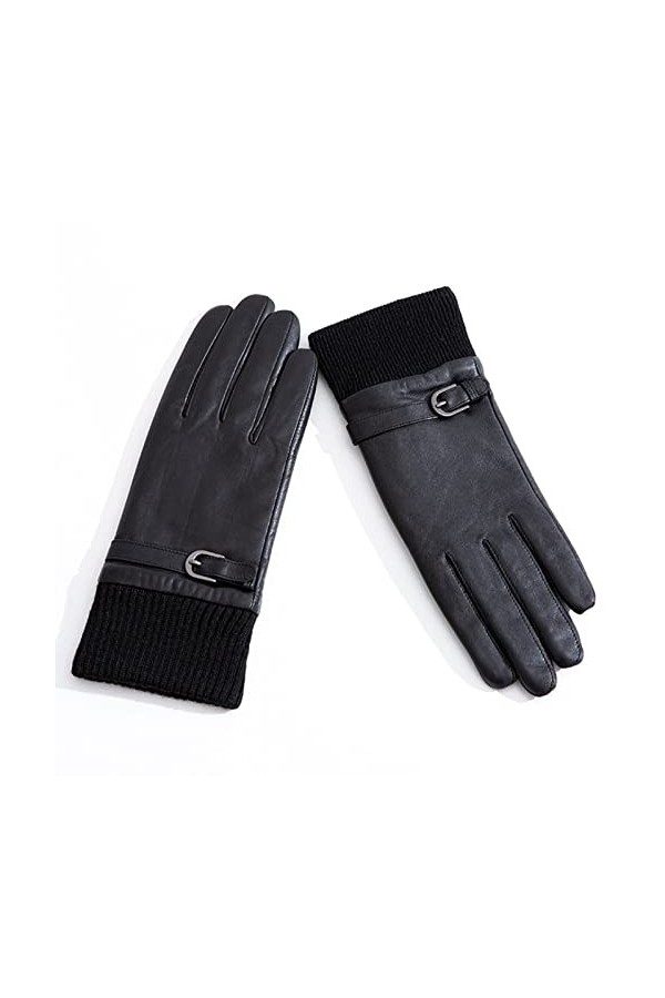 HUDJX Gants en Cuir à écran Tactile pour Femmes Gants de Conduite Chauds pour lhiver Mitaines Coupe-Vent épaisses pour lext