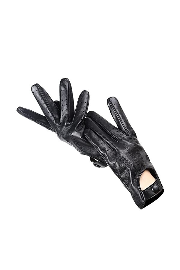 Gants DHiver Gants Pour Hommes En Peau De Mouton Gants Confortables En Cuir Souple Pour Hommes Gants Tactiles Noirs 9