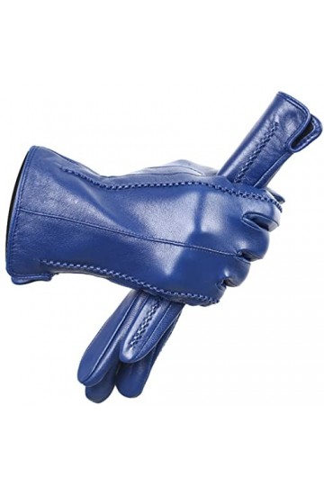 Gants confortables en cuir pour femme - Gants en cuir colorés pour garder au chaud, Rouge, 8