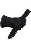 Gants en cuir pour femme, gants confortables en peau de mouton, gants dhiver chauds, Noir , 7